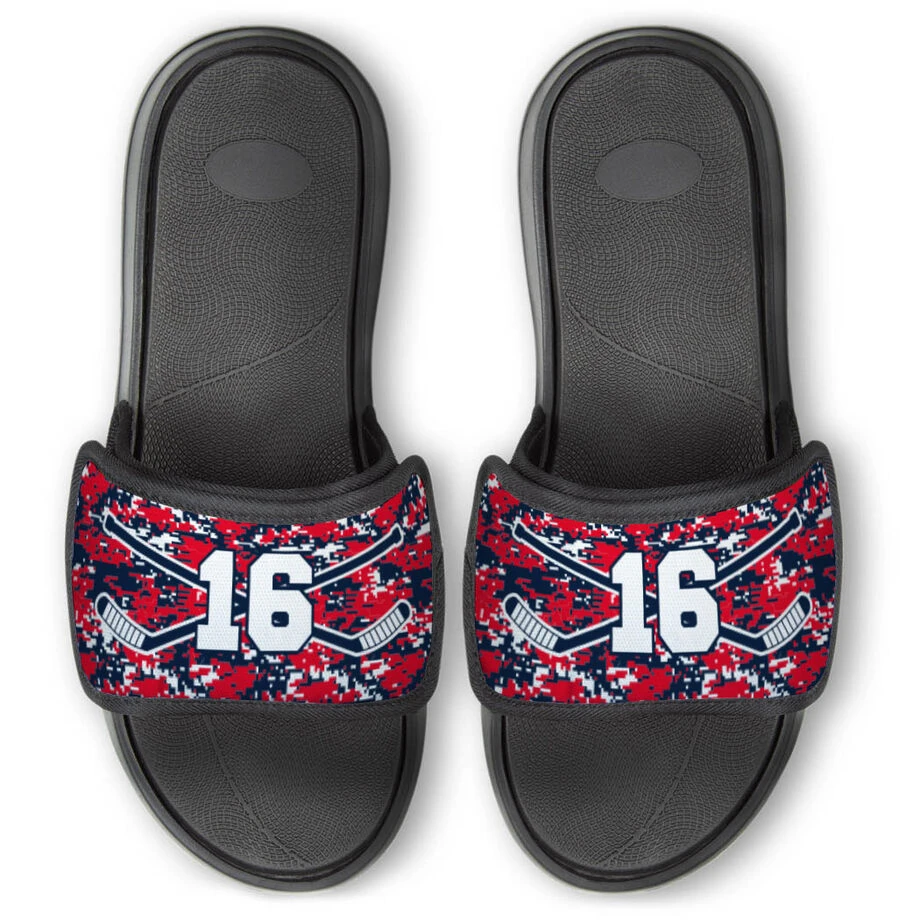 Hockey Repwell® Slide Sandals - Patriotic Digi Camo 1 Hockey Repwell® Slide Sandals - Patriotic Digi Camo