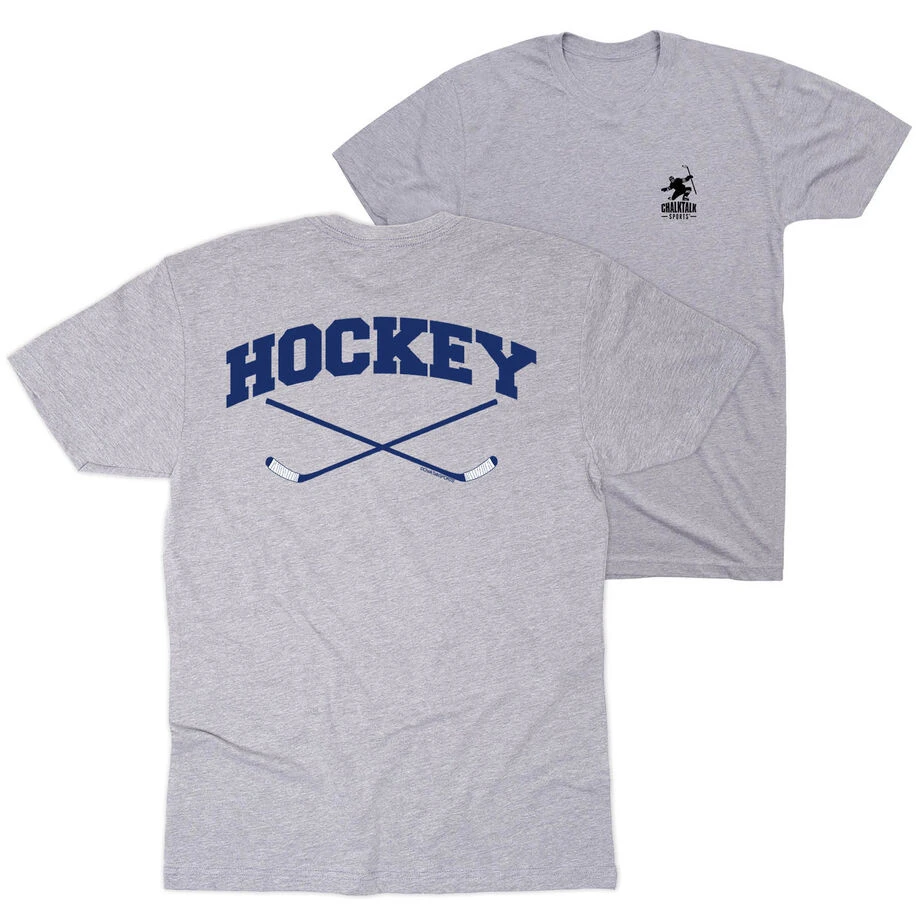 Hockey Short Sleeve T-Shirt - Hockey Crossed Sticks Logo (Back Design) 1 Hockey Short Sleeve T-Shirt - Hockey Crossed Sticks Logo (Back Design)