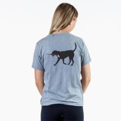 Hockey Short Sleeve T-Shirt - Howe The Hockey Dog (Back Design) -Sport Play Mode hk 06798 GRAY FEMALE BACK