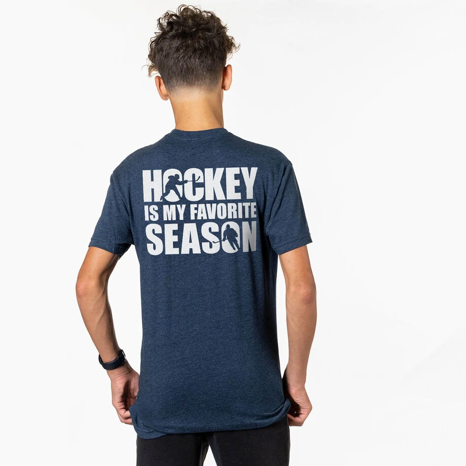 Hockey Short Sleeve T-Shirt - Hockey Is My Favorite Season (Back Design) 2 Hockey Short Sleeve T-Shirt - Hockey Is My Favorite Season (Back Design) - Image 2