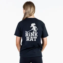Hockey Short Sleeve T-Shirt - Rink Rat (Back Design) 6 Hockey Short Sleeve T-Shirt - Rink Rat (Back Design) -Sport Play Mode hk 06826 BLACK FEMALE BACK