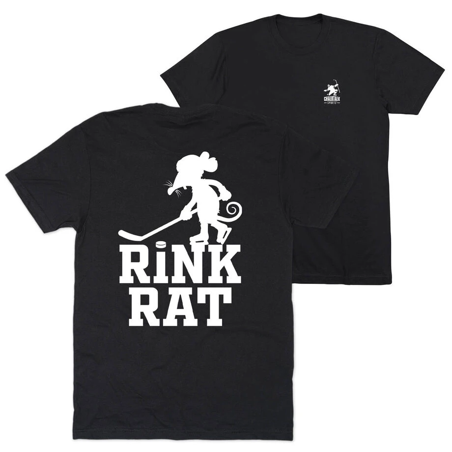 Hockey Short Sleeve T-Shirt - Rink Rat (Back Design) 1 Hockey Short Sleeve T-Shirt - Rink Rat (Back Design)