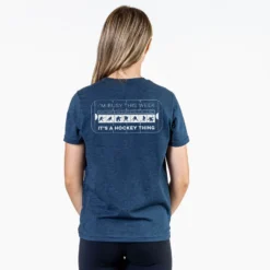 Hockey Short Sleeve T-Shirt - 24-7 Hockey (Back Design) -Sport Play Mode hk 06833 NAVY FEMALE BACK