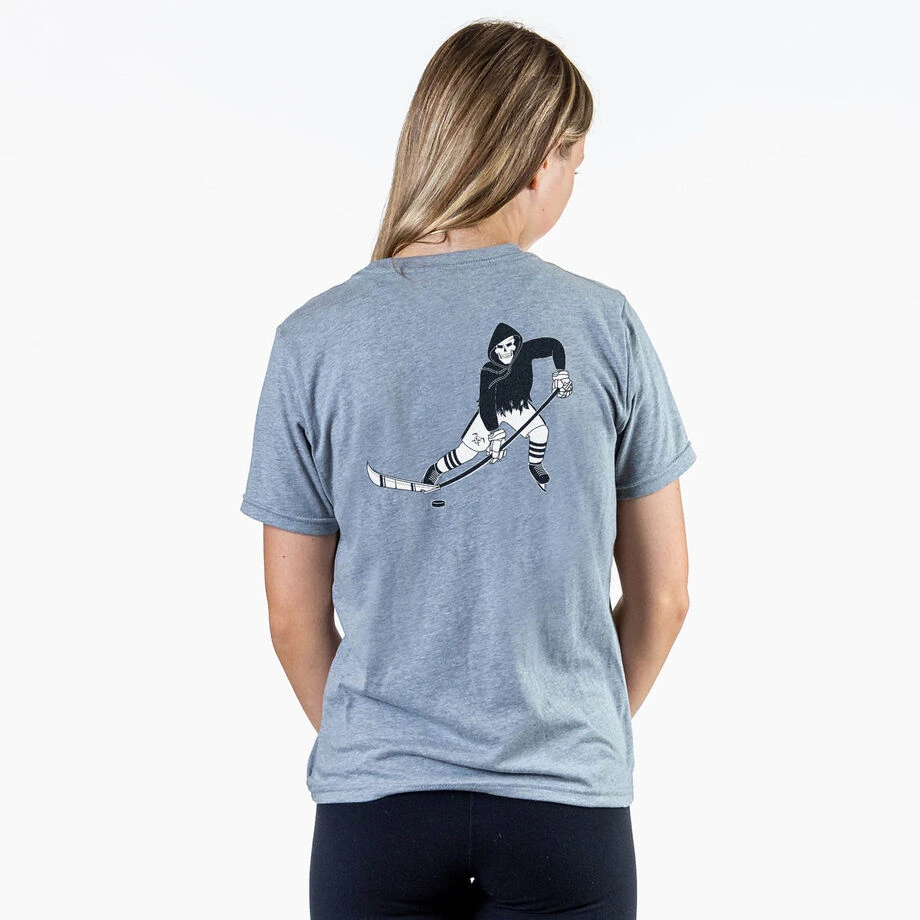 Hockey Short Sleeve T-Shirt - Rip It Reaper (Back Design) 3 Hockey Short Sleeve T-Shirt - Rip It Reaper (Back Design) - Image 3