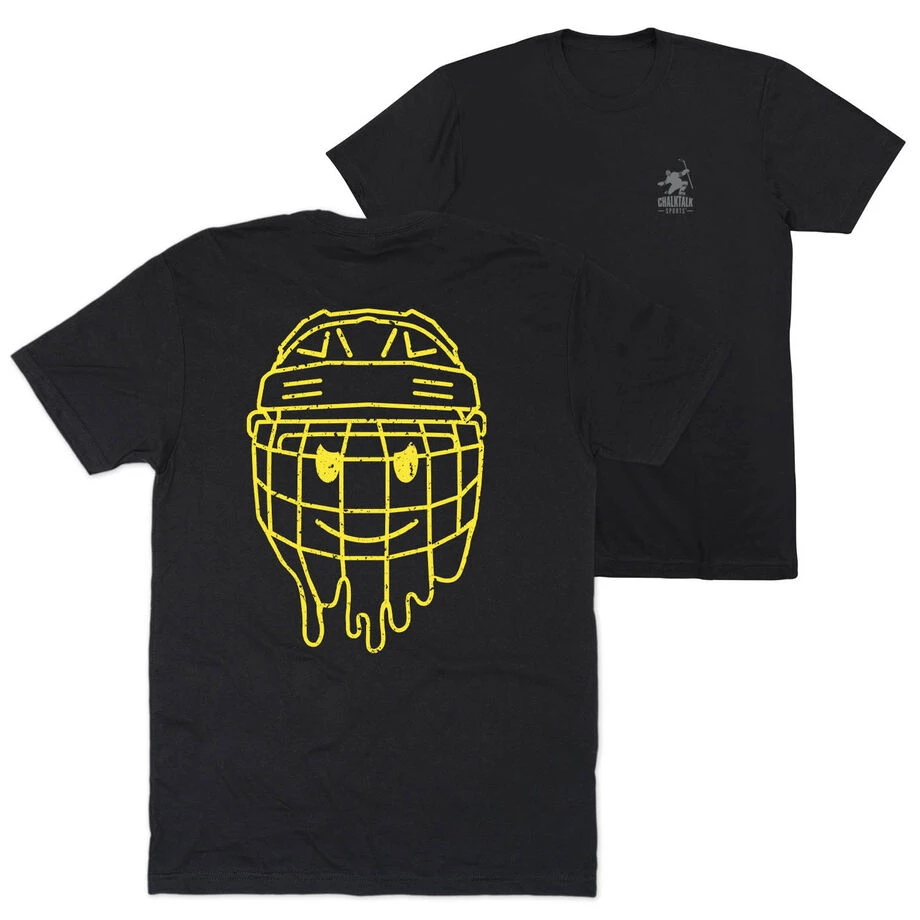 Hockey Short Sleeve T-Shirt - Have An Ice Day Smiley Face (Back Design) 1 Hockey Short Sleeve T-Shirt - Have An Ice Day Smiley Face (Back Design)