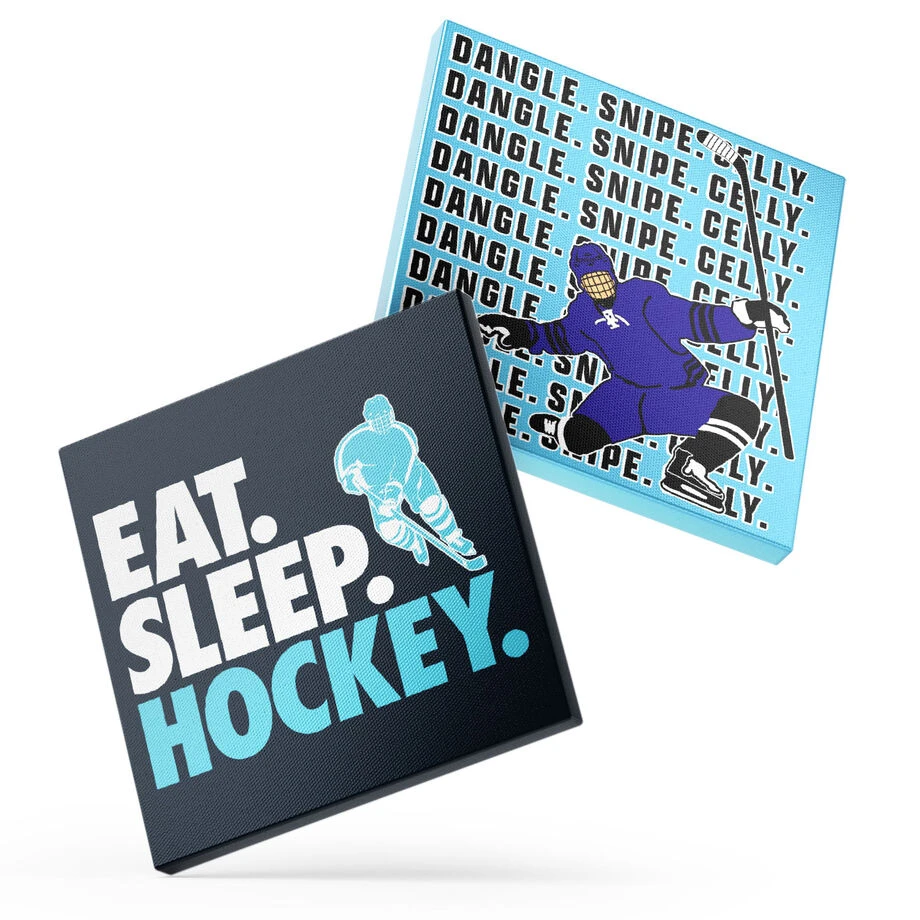 Hockey Canvas Wall Art - Eat Sleep Hockey - 2 Piece Set 1 Hockey Canvas Wall Art - Eat Sleep Hockey - 2 Piece Set