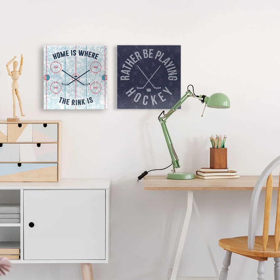 Hockey Canvas Wall Art - Rather Be Playing Hockey - 2 Piece Set 3 Hockey Canvas Wall Art - Rather Be Playing Hockey - 2 Piece Set - Image 3