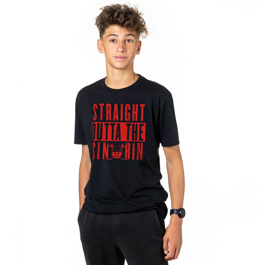 Hockey T-Shirt Short Sleeve - Straight Outta The Sin Bin 2 Hockey T-Shirt Short Sleeve - Straight Outta The Sin Bin - Image 2