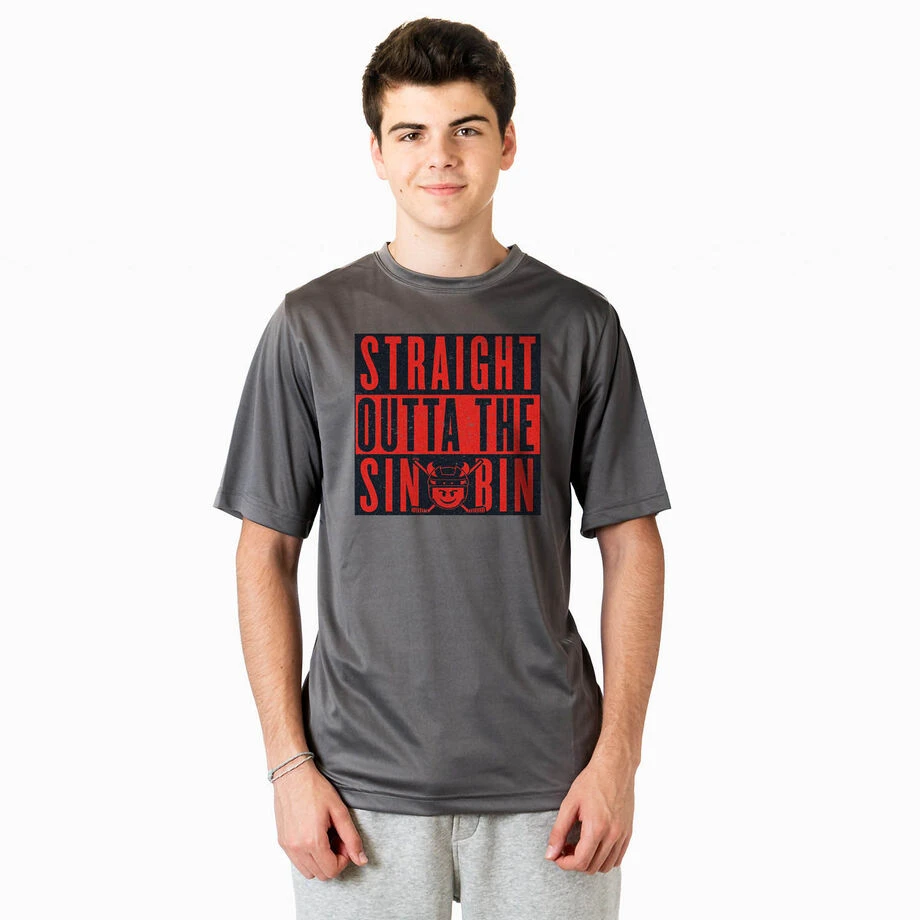 Hockey Short Sleeve Performance Tee - Straight Outta The Sin Bin 2 Hockey Short Sleeve Performance Tee - Straight Outta The Sin Bin - Image 2