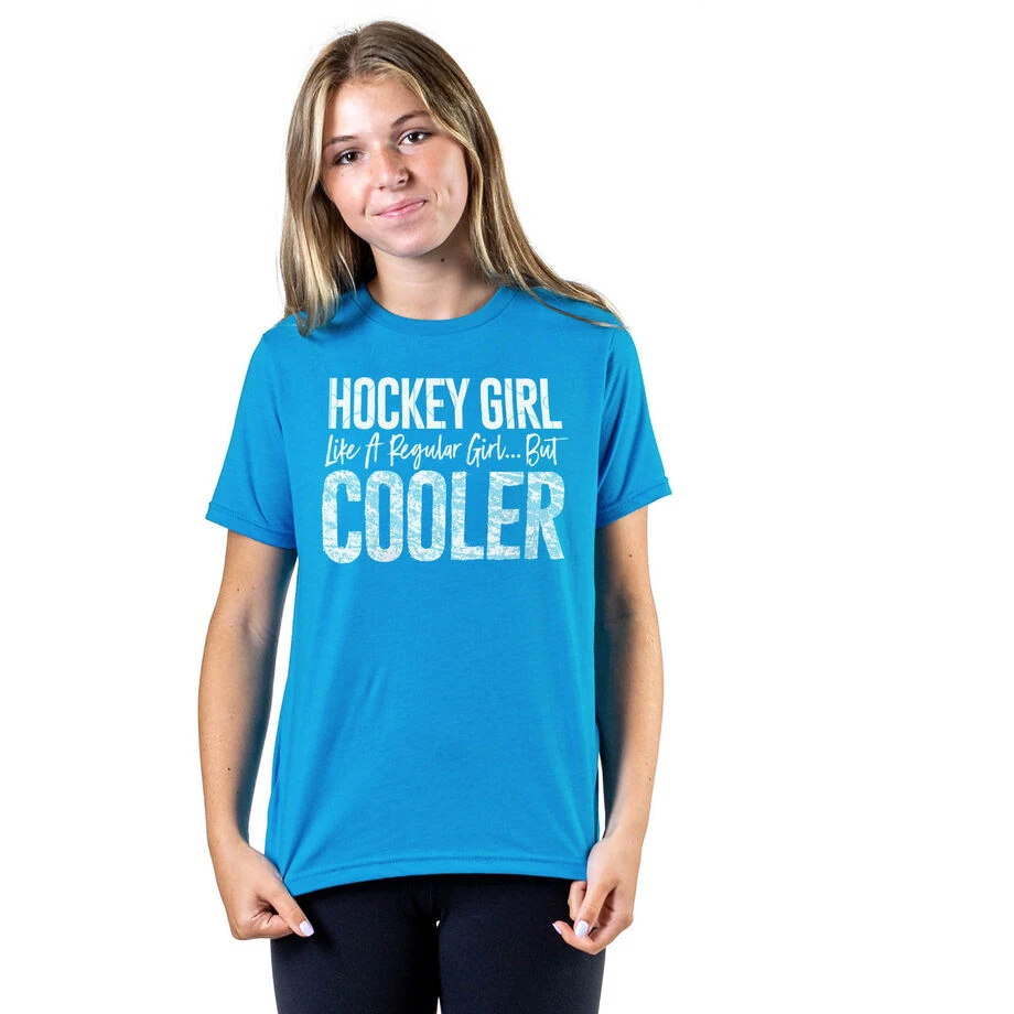 Hockey T-Shirt Short Sleeve - Hockey Girls Are Cooler 2 Hockey T-Shirt Short Sleeve - Hockey Girls Are Cooler - Image 2