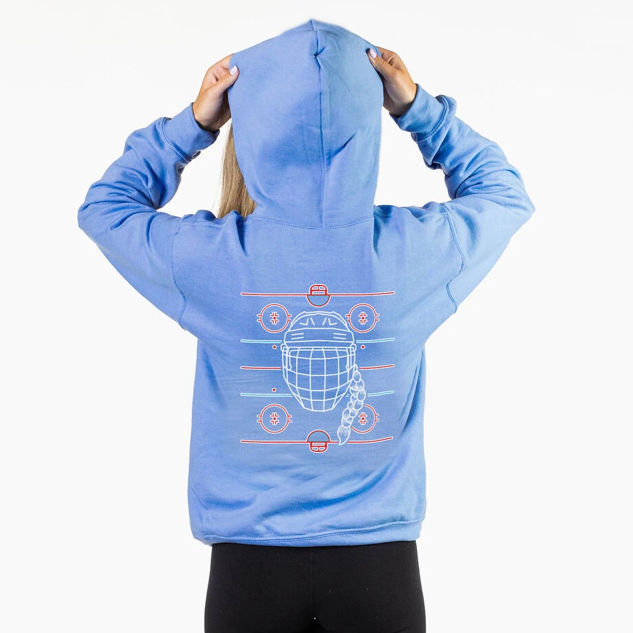 Hockey Hooded Sweatshirt - Game Time Girl (Back Design) 2 Hockey Hooded Sweatshirt - Game Time Girl (Back Design) - Image 2