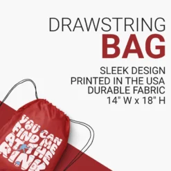 Hockey Drawstring Backpack - You Can Find Me At The Rink -Sport Play Mode hk 07132 RED DETAILS