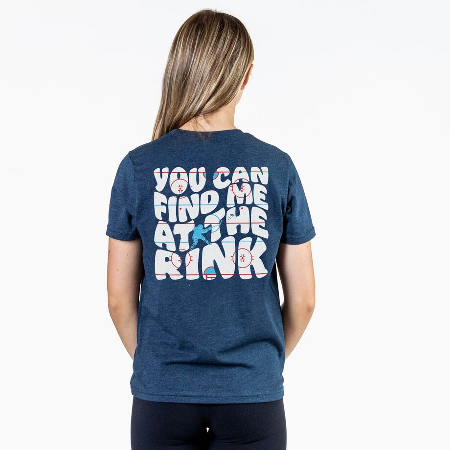 Hockey T-Shirt Short Sleeve - You Can Find Me At The Rink (Back Design) 3 Hockey T-Shirt Short Sleeve - You Can Find Me At The Rink (Back Design) - Image 3