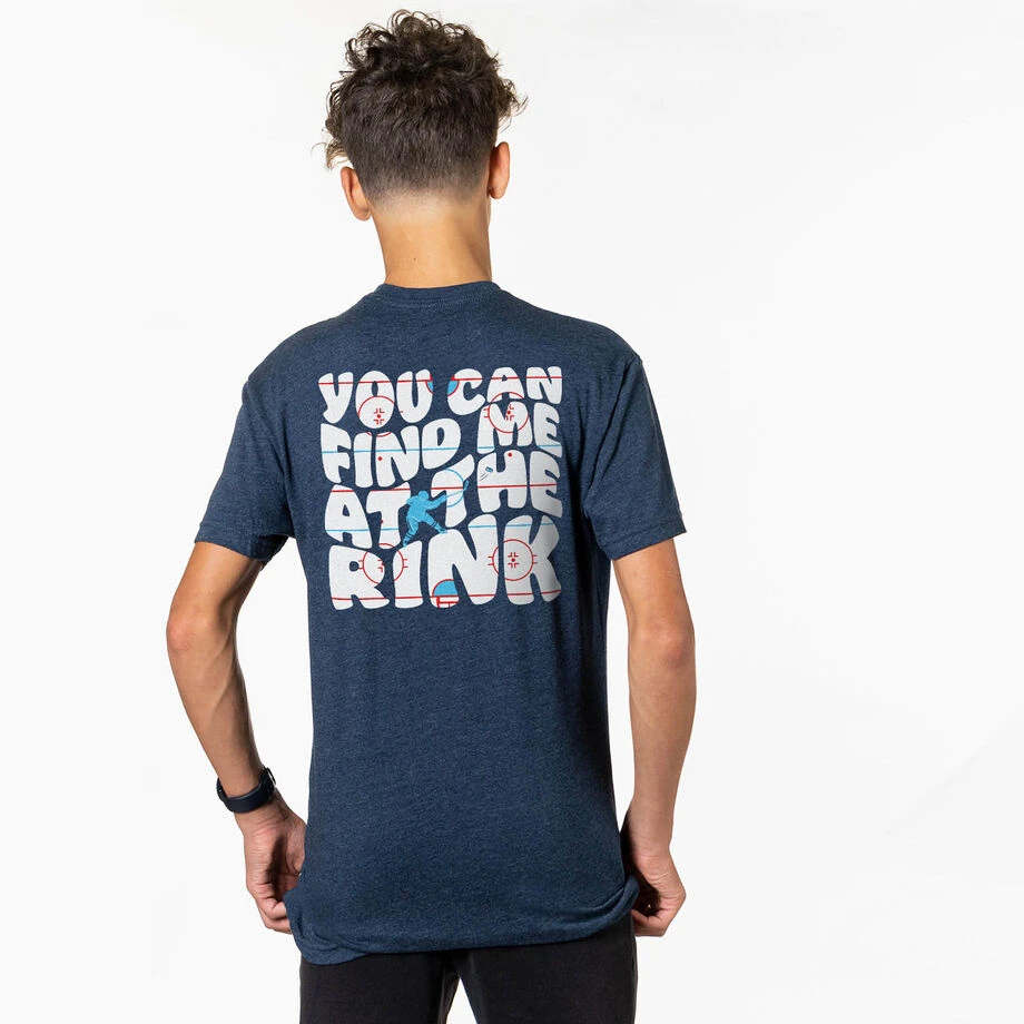Hockey T-Shirt Short Sleeve - You Can Find Me At The Rink (Back Design) 2 Hockey T-Shirt Short Sleeve - You Can Find Me At The Rink (Back Design) - Image 2