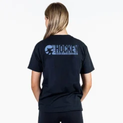 Hockey Short Sleeve T-Shirt - Hockey 100% Of The Shots (Back Design) 6 Hockey Short Sleeve T-Shirt - Hockey 100% Of The Shots (Back Design) -Sport Play Mode hk 07266 BLACK FEMALE BACK