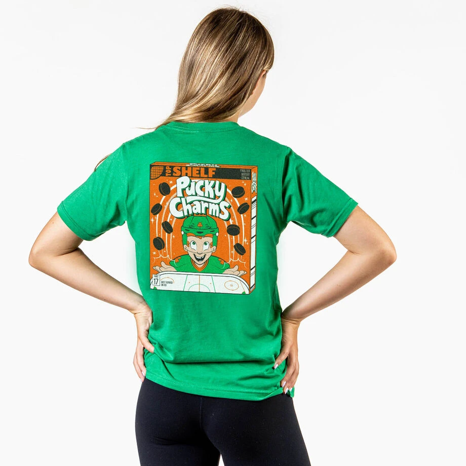 Hockey Short Sleeve T-Shirt - Pucky Charms (Back Design) 3 Hockey Short Sleeve T-Shirt - Pucky Charms (Back Design) - Image 3