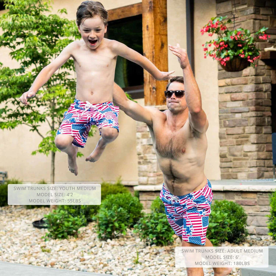 Hockey Swim Trunks - Patriotic 2 Hockey Swim Trunks - Patriotic - Image 2