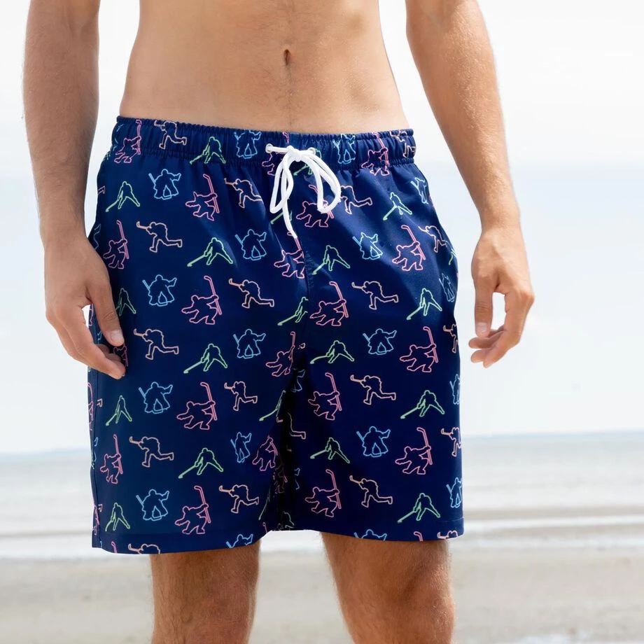 Hockey Swim Trunks - Neon Lights - V1 2 Hockey Swim Trunks - Neon Lights - V1 - Image 2