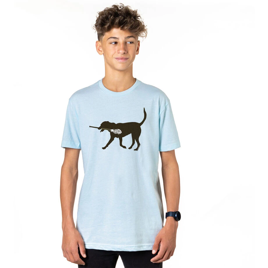 Guys Lacrosse Short Sleeve T-Shirt - Max The Lax Dog 2 Guys Lacrosse Short Sleeve T-Shirt - Max The Lax Dog - Image 2