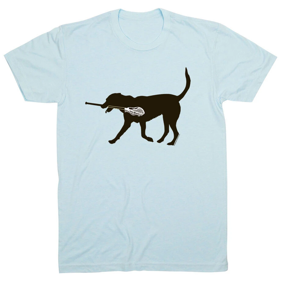 Guys Lacrosse Short Sleeve T-Shirt - Max The Lax Dog 1 Guys Lacrosse Short Sleeve T-Shirt - Max The Lax Dog