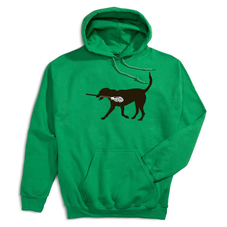 Guys Lacrosse Hooded Sweatshirt - Max The Lax Dog 1 Guys Lacrosse Hooded Sweatshirt - Max The Lax Dog