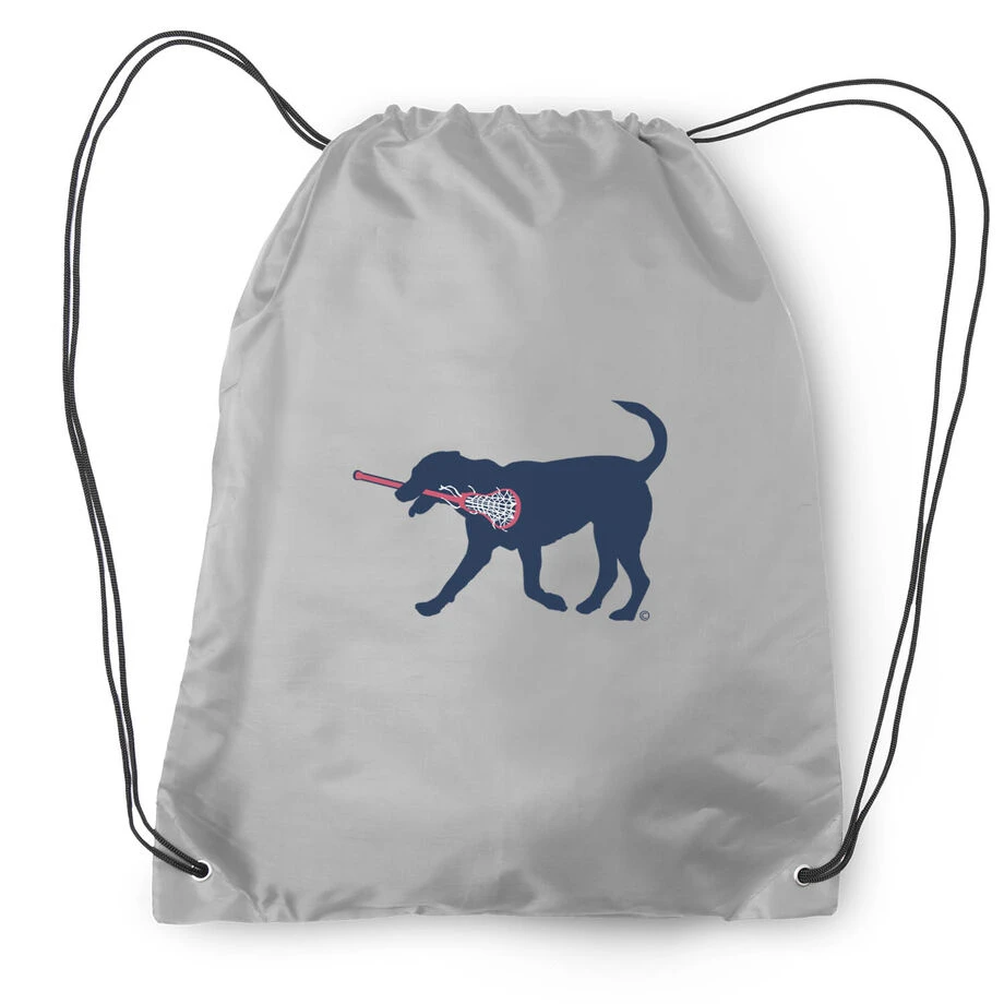 Lacrosse Drawstring Backpack LuLa The LAX Dog(Blue) 2 Lacrosse Drawstring Backpack LuLa The LAX Dog(Blue) - Image 2