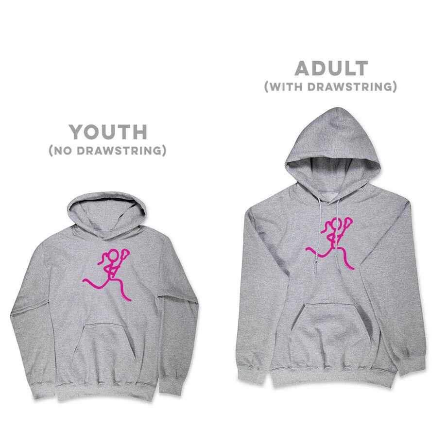 Girls Lacrosse Hooded Sweatshirt - Neon Lax Girl 6 Girls Lacrosse Hooded Sweatshirt - Neon Lax Girl - Image 6