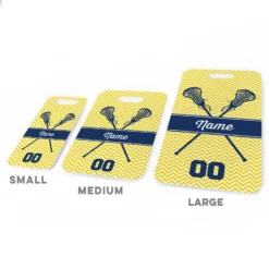 Girls Lacrosse Bag/Luggage Tag - Personalized Girl Lacrosse Sticks Chevron -Sport Play Mode lx 06648 YELLOW ALLSIZES