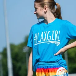 Girls Lacrosse Short Sleeve T-Shirt - #LAXGIRL -Sport Play Mode lx 07058 LIFESTYLE 2