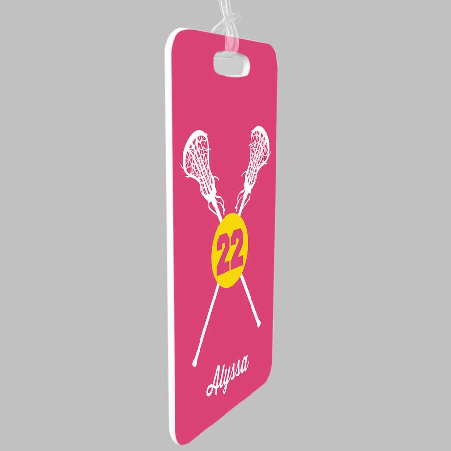 Girls Lacrosse Bag/Luggage Tag - Personalized Crossed Lacrosse Sticks 4 Girls Lacrosse Bag/Luggage Tag - Personalized Crossed Lacrosse Sticks - Image 4