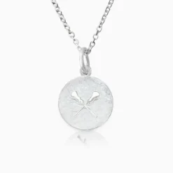 Livia Collection Sterling Silver Matte Lacrosse Crossed Sticks Necklace