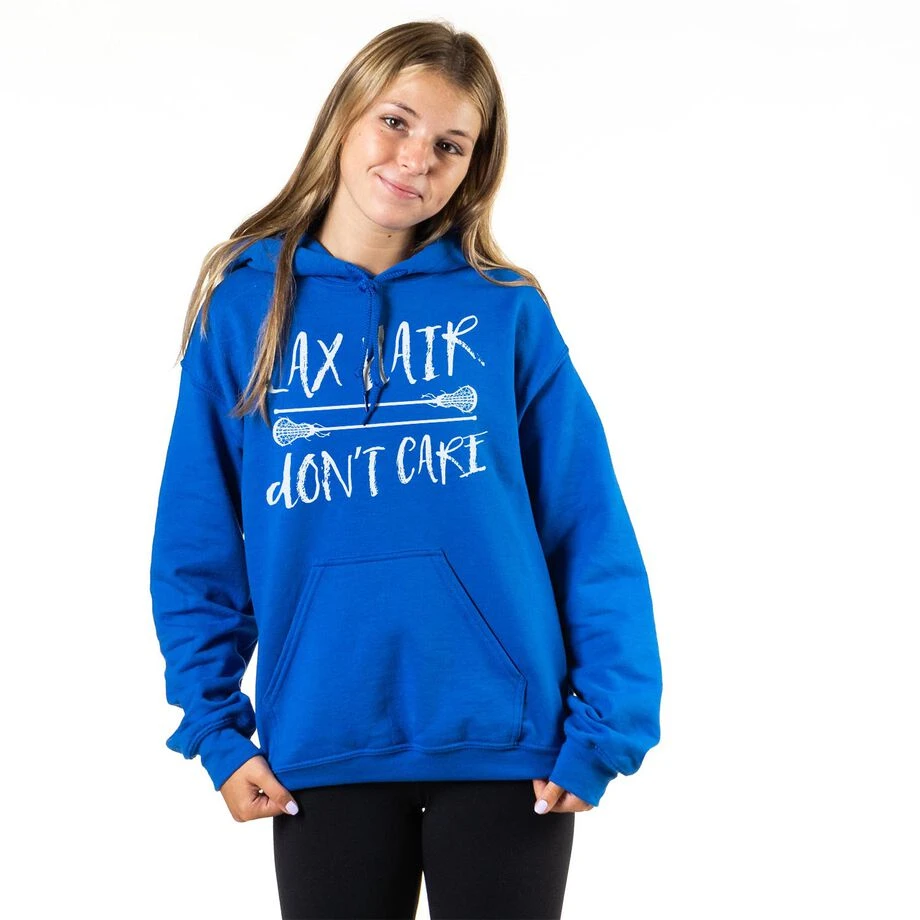 Girls Lacrosse Hooded Sweatshirt - Lax Hair Don't Care 2 Girls Lacrosse Hooded Sweatshirt - Lax Hair Don't Care - Image 2