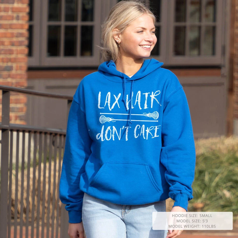 Girls Lacrosse Hooded Sweatshirt - Lax Hair Don't Care 7 Girls Lacrosse Hooded Sweatshirt - Lax Hair Don't Care - Image 7