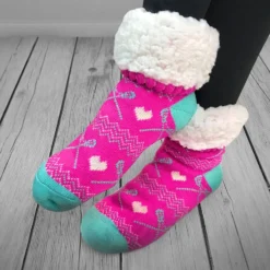 Lacrosse Slipper Socks With Sherpa Lining (Pink) -Sport Play Mode lx 08138 8