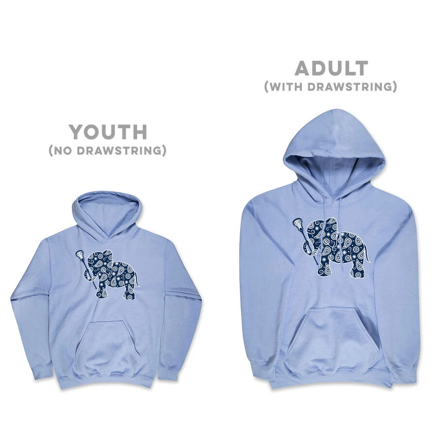 Girls Lacrosse Hooded Sweatshirt - Lax Elephant 6 Girls Lacrosse Hooded Sweatshirt - Lax Elephant - Image 6