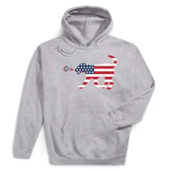 Girls Lacrosse Hooded Sweatshirt - Patriotic LuLa The Lax Dog