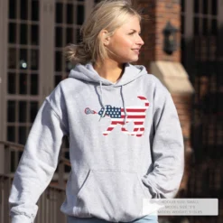 Girls Lacrosse Hooded Sweatshirt - Patriotic LuLa The Lax Dog 13 Girls Lacrosse Hooded Sweatshirt - Patriotic LuLa The Lax Dog -Sport Play Mode lx 08724 GRAY LIFESTYLE FEMALE