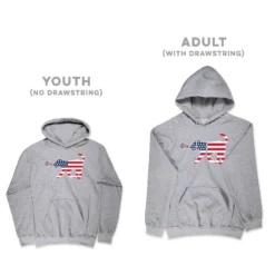 Girls Lacrosse Hooded Sweatshirt - Patriotic LuLa The Lax Dog 12 Girls Lacrosse Hooded Sweatshirt - Patriotic LuLa The Lax Dog -Sport Play Mode lx 08724 GRAY SIZE