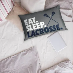Guys Lacrosse Pillowcase - Eat Sleep Lacrosse -Sport Play Mode lx 09090 GRAY LIFESTYLE