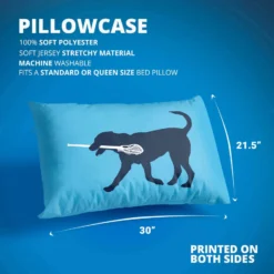 Guys Lacrosse Pillowcase - Max The Lax Dog -Sport Play Mode lx 09094 CAROLINA DETAILS
