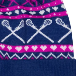 Girls Lacrosse Knit Hat - Crossed Sticks And Hearts 7 Girls Lacrosse Knit Hat - Crossed Sticks And Hearts -Sport Play Mode lx 09130 4