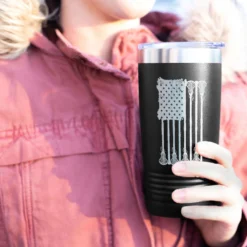 Girls Lacrosse 20 Oz. Double Insulated Tumbler - Lax Flag -Sport Play Mode lx 09270 BLACK MODEL