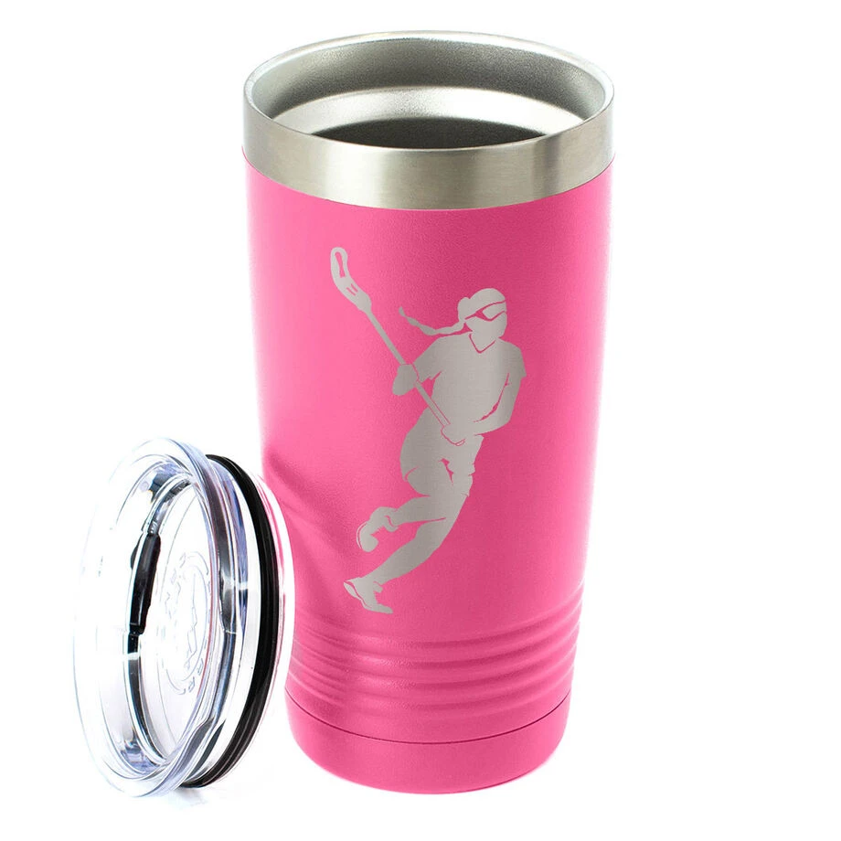 Girls Lacrosse 20 Oz. Double Insulated Tumbler - Player Silhouette 2 Girls Lacrosse 20 Oz. Double Insulated Tumbler - Player Silhouette - Image 2