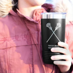 Guys Lacrosse 20 Oz. Double Insulated Tumbler - Crossed Sticks Icon -Sport Play Mode lx 09275 BLACK MODEL