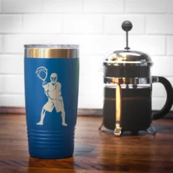 Guys Lacrosse 20 Oz. Double Insulated Tumbler - Goalie Silhouette 12 Guys Lacrosse 20 Oz. Double Insulated Tumbler - Goalie Silhouette -Sport Play Mode lx 09276 ROYAL COFFEE