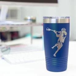 Guys Lacrosse 20 Oz. Double Insulated Tumbler - Player Silhouette -Sport Play Mode lx 09279 ROYAL DESK