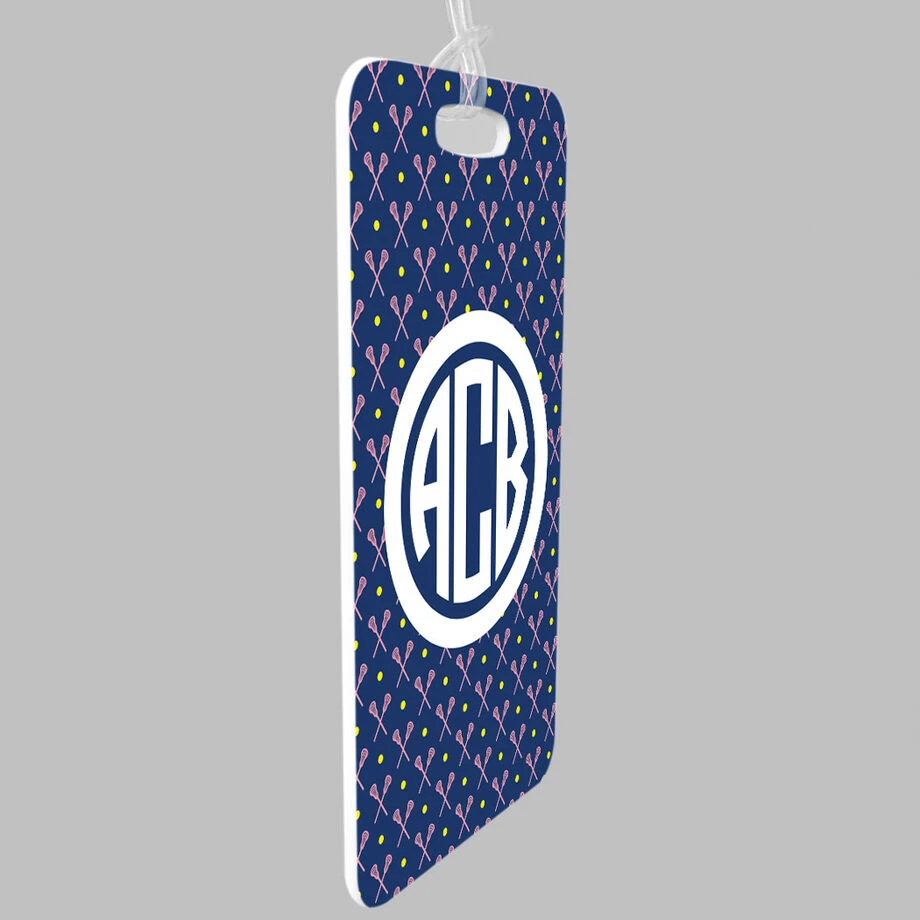 Girls Lacrosse Bag/Luggage Tag - Personalized Girls Lacrosse Pattern Monogram 4 Girls Lacrosse Bag/Luggage Tag - Personalized Girls Lacrosse Pattern Monogram - Image 4