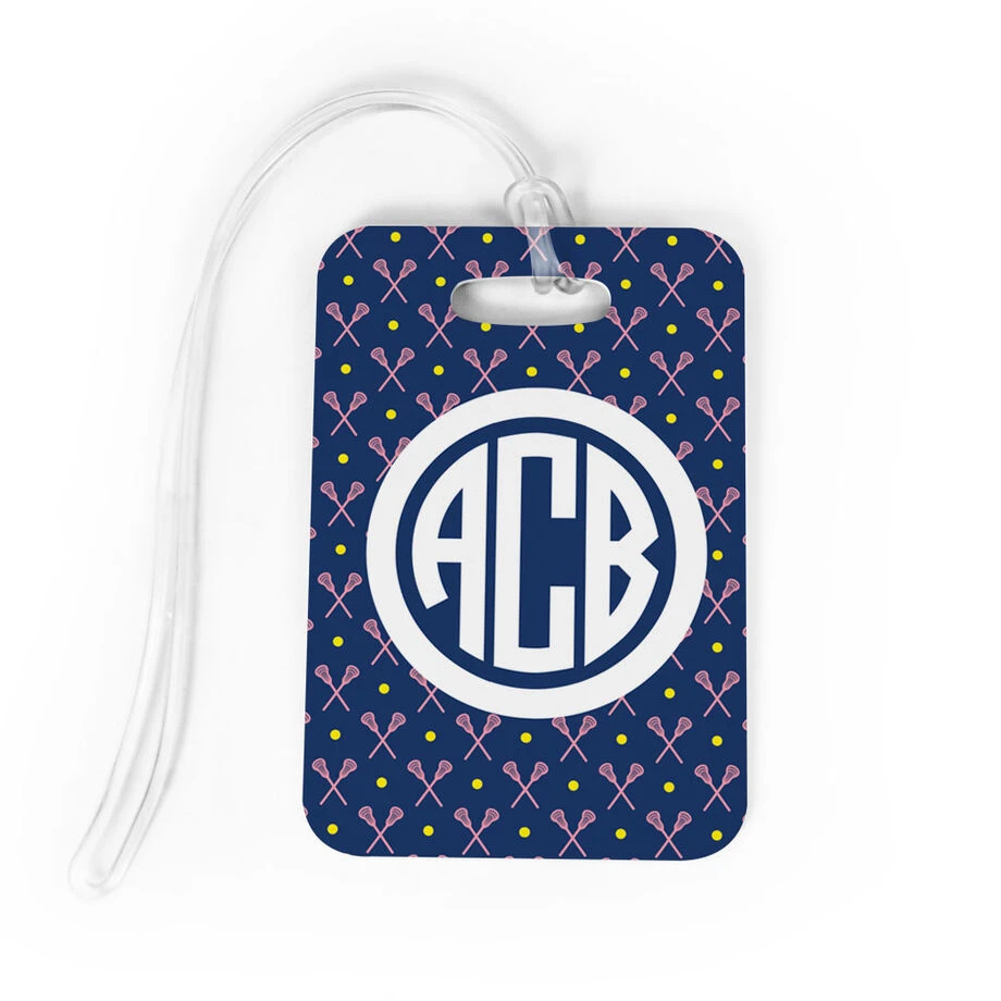 Girls Lacrosse Bag/Luggage Tag - Personalized Girls Lacrosse Pattern Monogram 1 Girls Lacrosse Bag/Luggage Tag - Personalized Girls Lacrosse Pattern Monogram