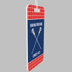 Girls Lacrosse Bag/Luggage Tag - Personalized Team Crossed Sticks -Sport Play Mode lx 09676 REDNAVY ALLPROFILE