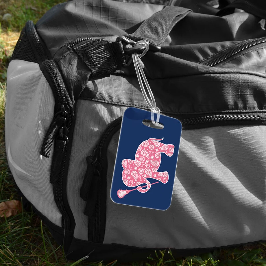 Girls Lacrosse Bag/Luggage Tag - Lax Elephant 2 Girls Lacrosse Bag/Luggage Tag - Lax Elephant - Image 2
